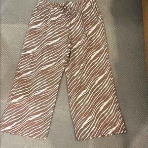 A New Day Brown and White Wide Leg Pants